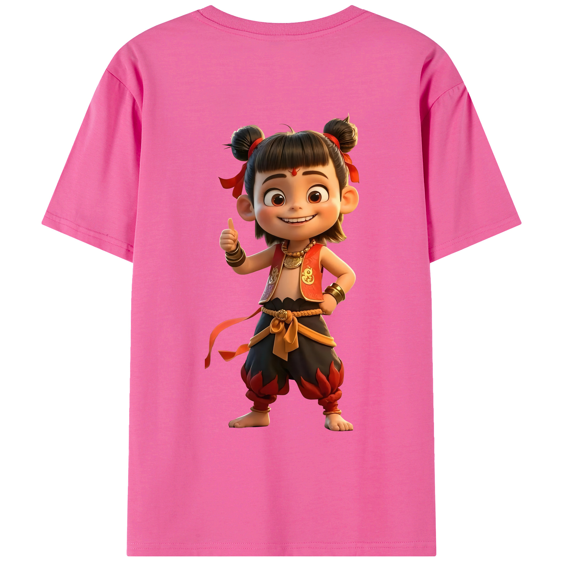 （画像用） Ne Zha 2 ナタ 魔童の大暴れ レディース半袖Tシャツ(バックプリント)